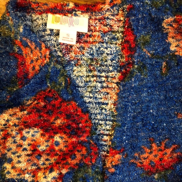 Lularoe Blue Sweater Kimono Cover Up Top - Picture 8 of 9